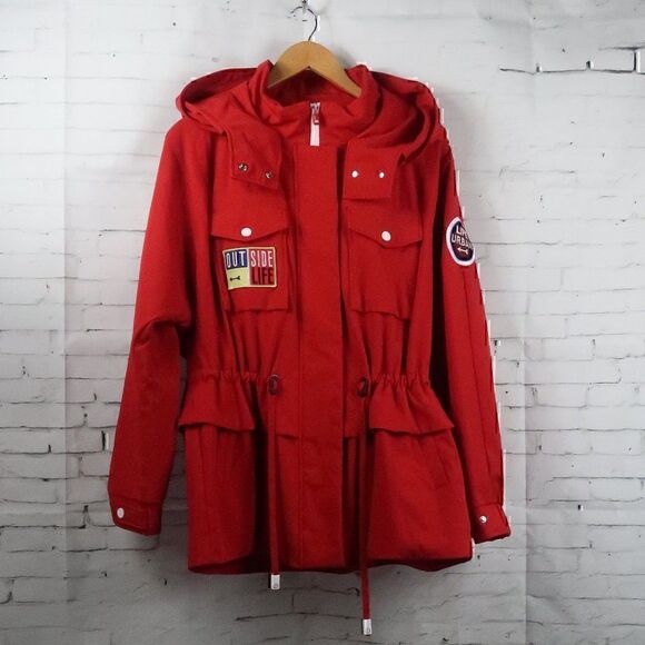 BOSIDENG RED HOODED WINTER SKI SNOW ALL WEATHER JACKET SIZE LARGE - Picture 1 of 16